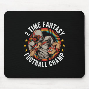 Alfombrilla De Ratón 2 Time Fantasy Football Champ Ffl Ganador Retro