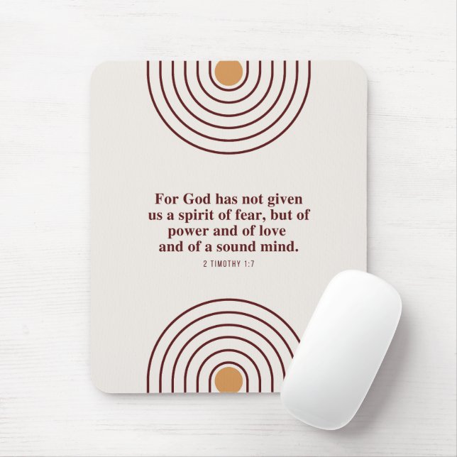 Alfombrilla De Ratón 2 Timoteo 1:7 Dios no ha dado espíritu de miedo (Con ratón)