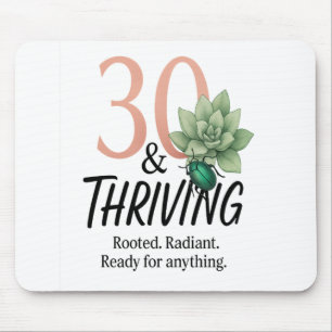 Alfombrilla De Ratón 30 & Thriving - Cumpleaños Suculento y de Escaraba