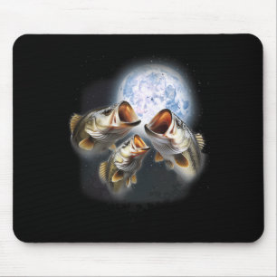 Alfombrilla De Ratón 3 B Fish En La Luna Divertido B Amante De La Pesca