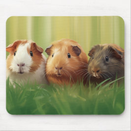 Alfombrilla De Ratón 3 cerdos de Guinea en hierba