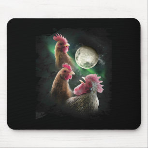 Alfombrilla De Ratón 3 Pollo Lobo Lunar Pollos Lobos Aulladores