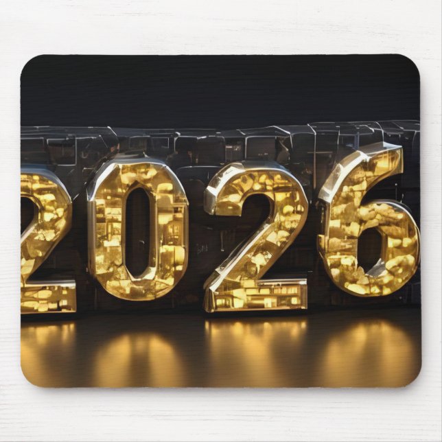 Alfombrilla De Ratón 3D Number Design for New Year 2026 (Frente)