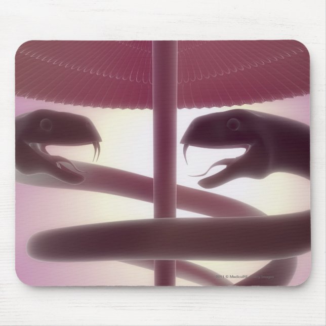 Alfombrilla De Ratón 3d rindió el caduceo médico (Frente)