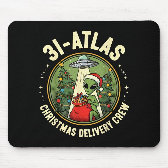 Alfombrilla De Ratón 3i_atlas Christmas Delivery Crew Alien Santa Space (Frente)