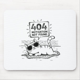 Alfombrilla De Ratón 404 Motivación No Encontrada Divertido Gato Perezo