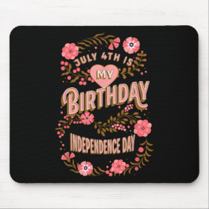 Alfombrilla De Ratón 4.ª Floral del Día de la Independencia