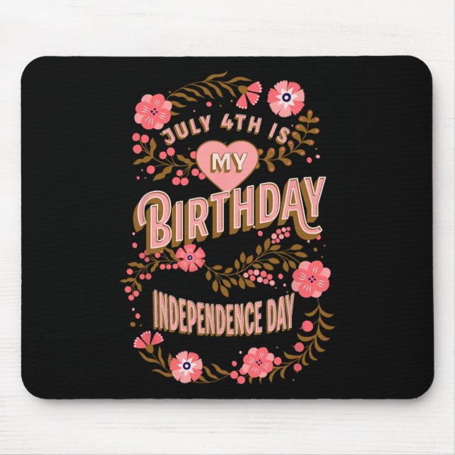 Alfombrilla De Ratón 4.ª Floral del Día de la Independencia (Frente)