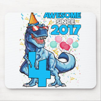Alfombrilla De Ratón 4.º cumpleaños Dinosaurio 4 años de edad increíble