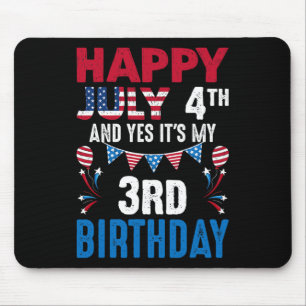 Alfombrilla De Ratón 4.º y sí, es mi tercer cumpleaños, el patriotero e
