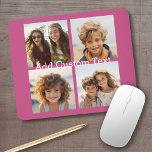 Alfombrilla De Ratón 4 Collage de fotos - puede cambiar el color de fon<br><div class="desc">¡Usa tus fotos de Instagram cuadradas para obtener los mejores resultados! PARA CAMBIAR EL FONDO - haga clic en el área de diseño personalizar o avanzado, y elija un color en el selector de color. Añade tus fotos e instantáneas favoritas a esta tira de película para un divertido guardián de...</div>