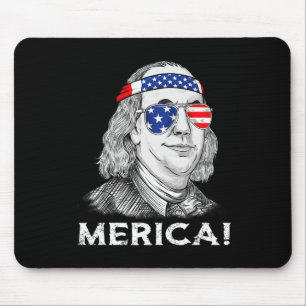 Alfombrilla De Ratón 4 De Julio Ben Franklin Merica Niños Chicas De EEU