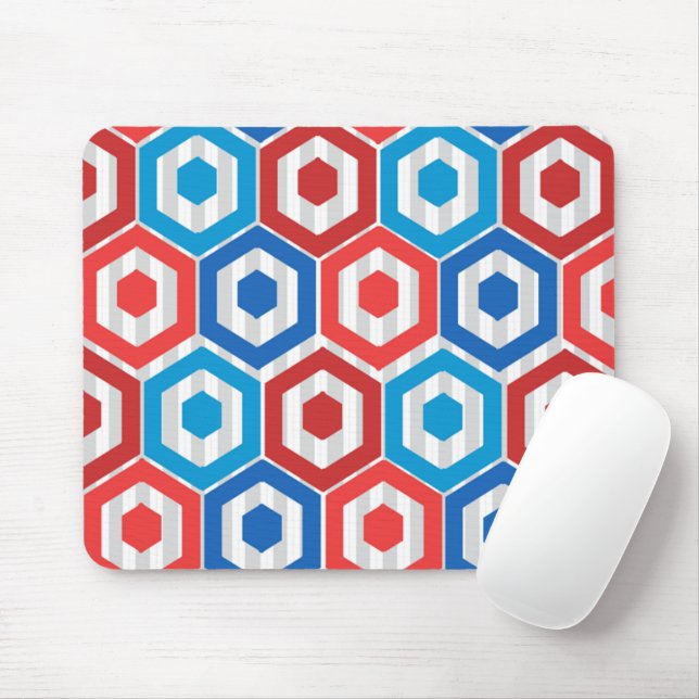 Alfombrilla De Ratón 4 de julio de Hexagons (Con ratón)