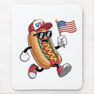 Alfombrilla De Ratón 4 de julio Hotdog American Independence 1776