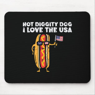Alfombrilla De Ratón 4 De Julio Hotdog Hot Diggity Dog Patriotic Women