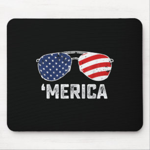 Alfombrilla De Ratón 4 De Julio Merica Gafas De Sol Bandera Americana P