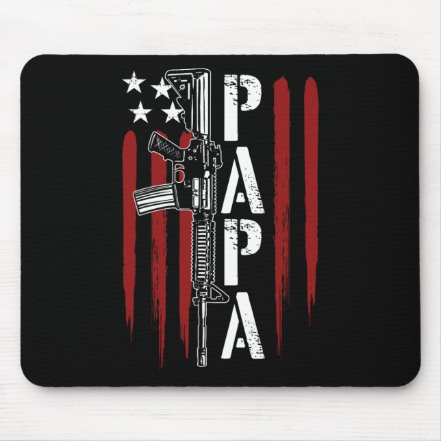 Alfombrilla De Ratón 4 De Julio Papá Papá Papá Papá Ar-15 Gun Patata Pa (Frente)