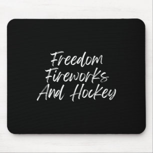 Alfombrilla De Ratón 4 De Julio Patriótico Freedom Fireworks Hockey Fai