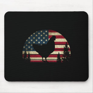 Alfombrilla De Ratón 4 De Julio Patriótico Pollo Bandera Estadounidense