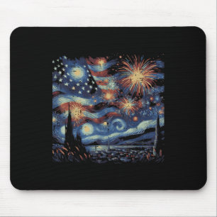 Alfombrilla De Ratón 4 De Julio Starry Night Usa Fuegos Artificiales Ho