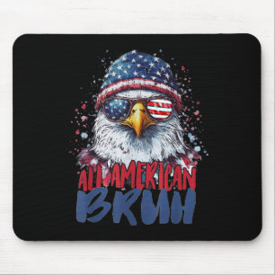 Alfombrilla De Ratón 4 De Julio Tee All American Bruh Eagle Kids Adoles