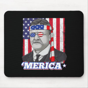 Alfombrilla De Ratón 4 De Julio Theodore Roosevelt Merica Patriótica EE