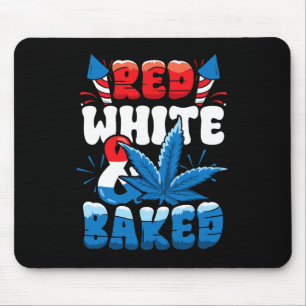 Alfombrilla De Ratón 4 De Julio Weed Red White Cayó Gracioso