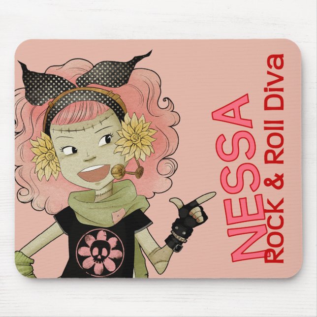 Alfombrilla De Ratón 4 pequeños monstruos - Nessa (Frente)