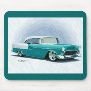 Alfombrilla De Ratón '56 Chevy - Mousepad de arte digital turquesa