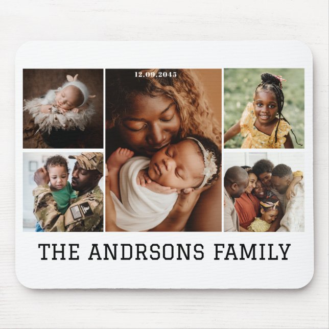 Alfombrilla De Ratón 5 collage de fotos Mousepad (Frente)