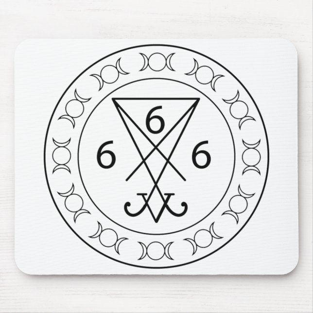 Alfombrilla De Ratón 666 Lucifers sigil Black (Frente)