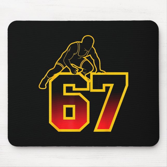 Alfombrilla De Ratón 67 Brainrot Youth Wrestling Drip - Funny Kids 67  (Frente)