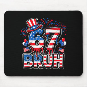 Alfombrilla De Ratón 67 bruh bandera americana seis siete divertido 4 d