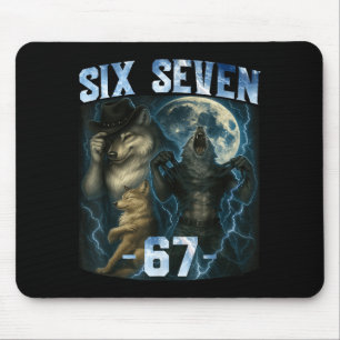 Alfombrilla De Ratón 67 Camiseta Gráfica Divertida Meme Lobo Alpha Seis