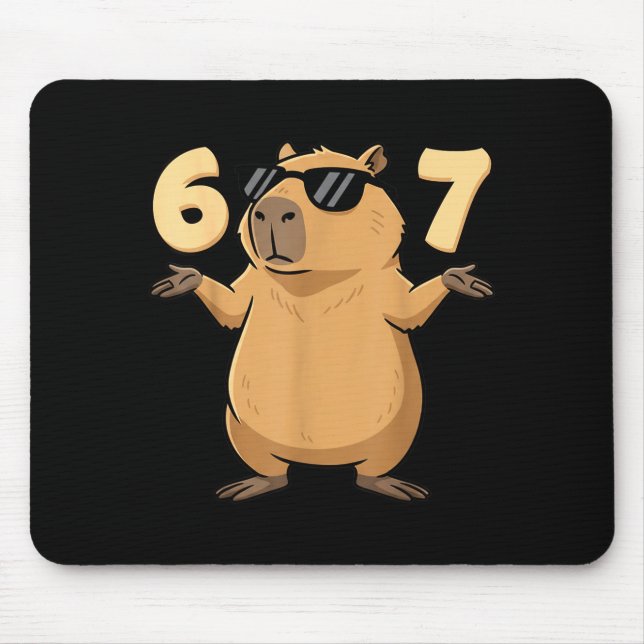Alfombrilla De Ratón 67 Capybara Meme 6 7 Aesthetic For Kids Young Adul (Frente)