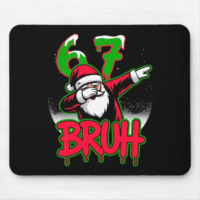 Alfombrilla De Ratón 67 Christmas Bruh Funny Meme Gift Boys Girl Kids 6 (Frente)