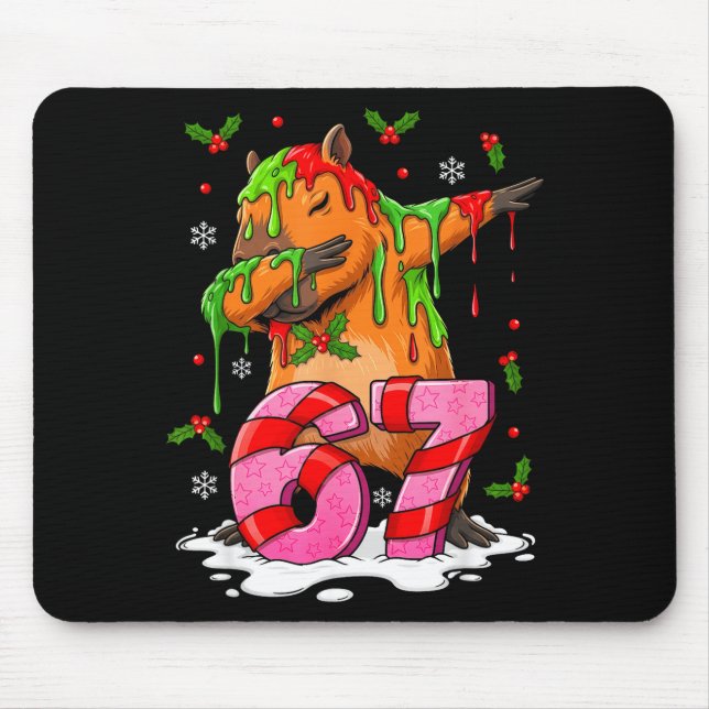 Alfombrilla De Ratón 67 Christmas Funny 67 Brainrot Youth Kids Capybara (Frente)