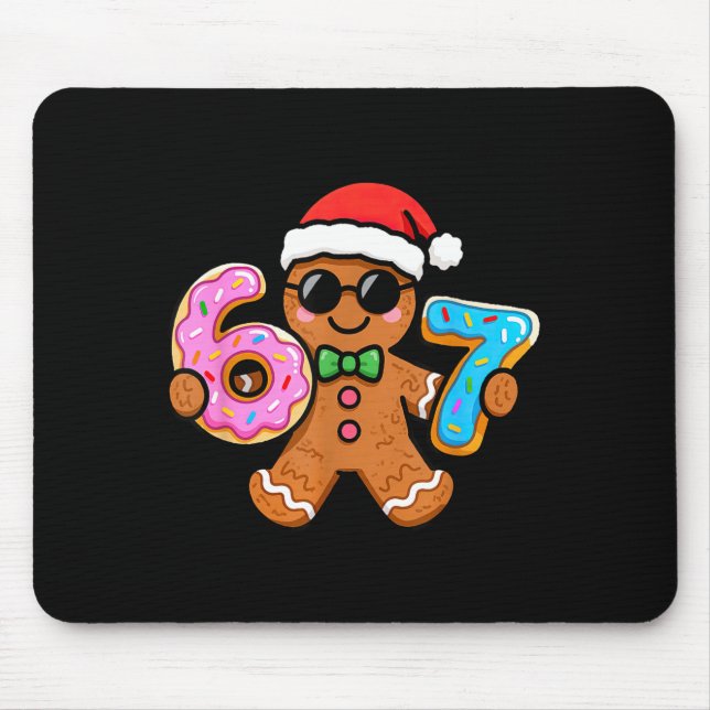 Alfombrilla De Ratón 67 Christmas Gingerbread Six Seven Meme Gen Alpha  (Frente)