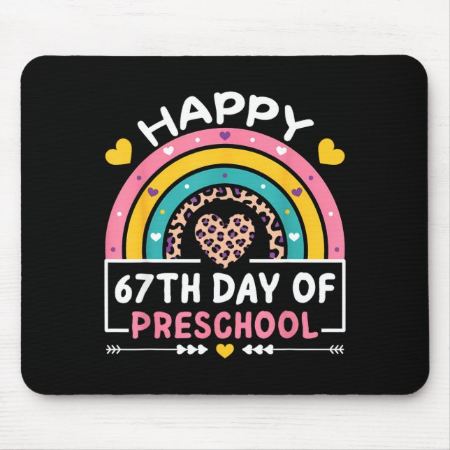 Alfombrilla De Ratón 67 Days Of School Happy 67th Day Of Preschool Teac (Frente)