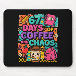 Alfombrilla De Ratón 67 Días De Café Y Caos Frase Divertida 