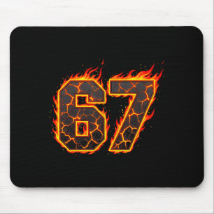 Alfombrilla De Ratón 67 Flames Meme Seis Siete Fuego Divertido Gen Alph