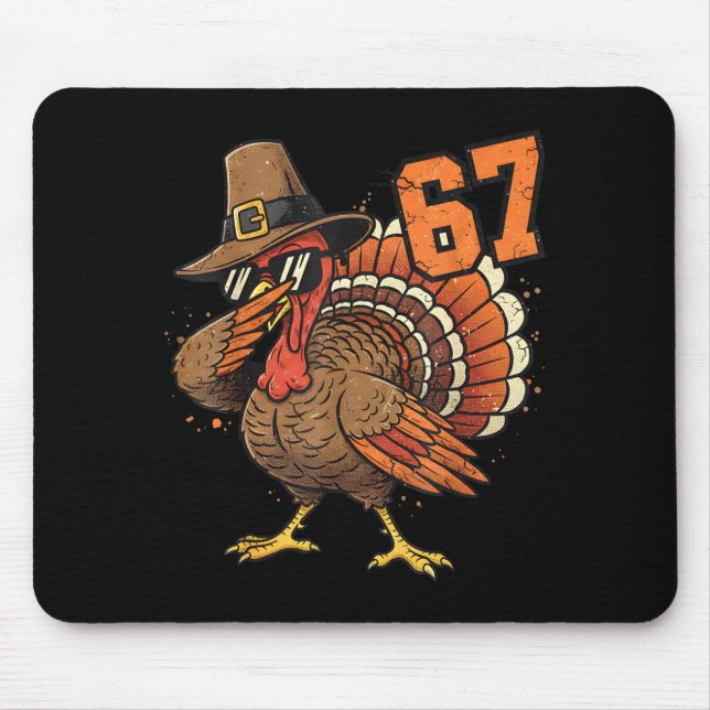 Alfombrilla De Ratón 67 Funny Thanksgiving Turkey Meme Six Seven 6 7  (Frente)