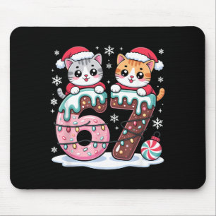Alfombrilla De Ratón 67 Gatos Kawaii Divertidos Meme Navidad Helado Got