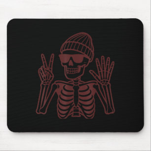 Alfombrilla De Ratón 67 Halloween Esqueleto Signo de Paz Funny Meme Sei