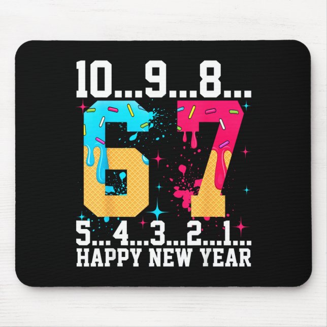 Alfombrilla De Ratón 67 Happy New Year Six Seven Funny Countdown 2026  (Frente)