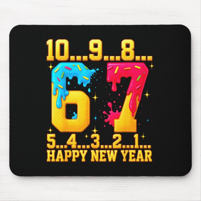 Alfombrilla De Ratón 67 Happy New Year Six Seven Funny Countdown 2026  (Frente)