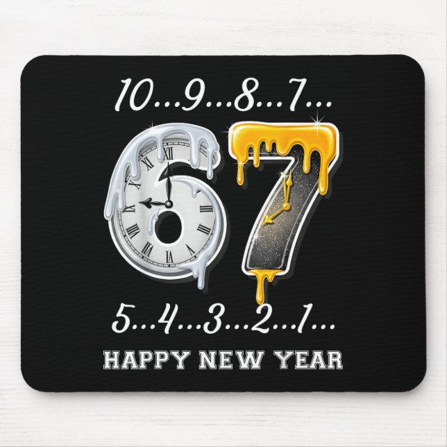 Alfombrilla De Ratón 67 Happy New Year Six Seven Funny Countdown 2026 B (Frente)