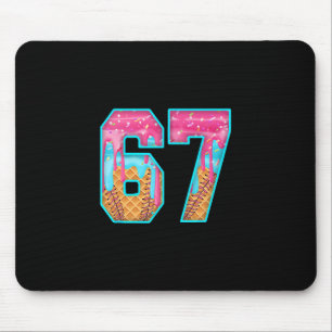 Alfombrilla De Ratón 67 Helado Goteo Meme Divertido Seis Siete Número D
