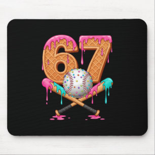 Alfombrilla De Ratón 67 Helado Goteo Vende Número 67 Jugador Cumpleaños