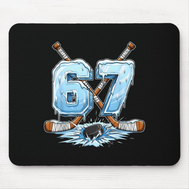 Alfombrilla De Ratón 67 Hockey Drip Number Funny Meme Style Boys Graphi (Frente)